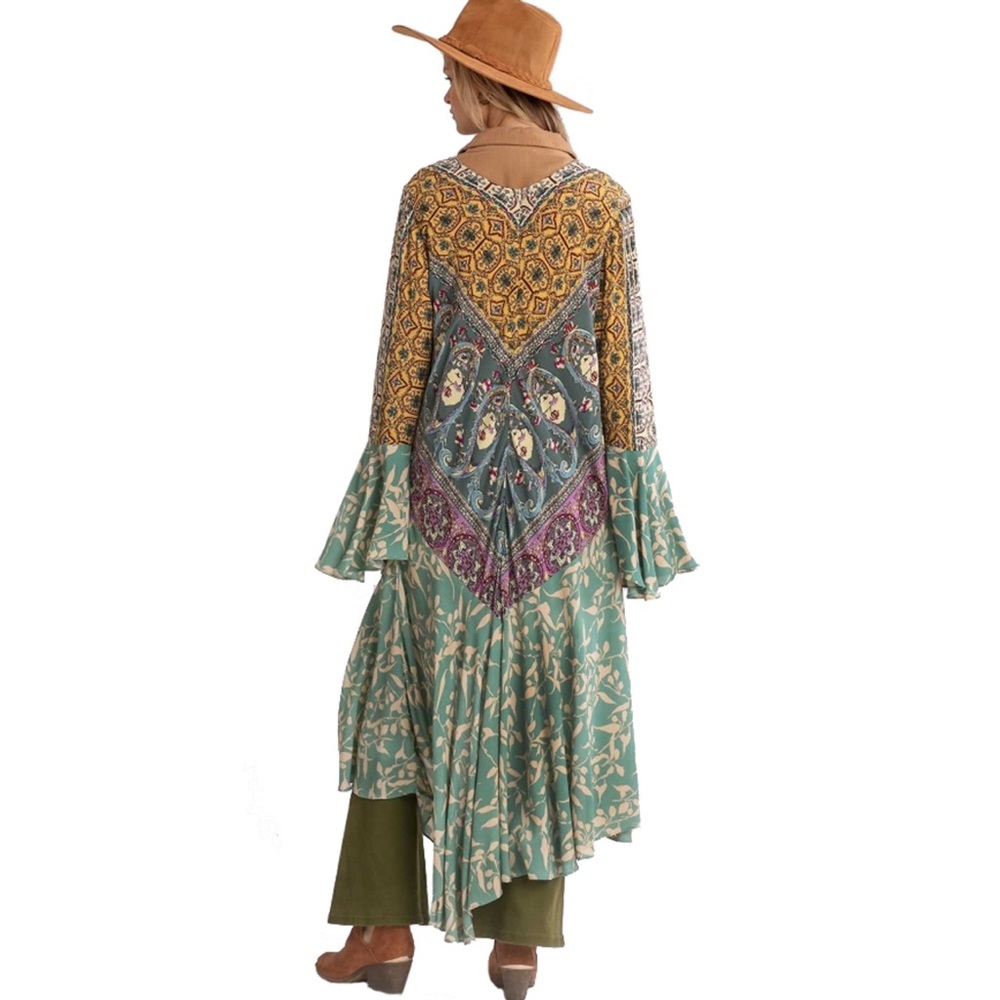 Umgee Purple and Teal Patterned kimono/ duster - Picture 2 of 7